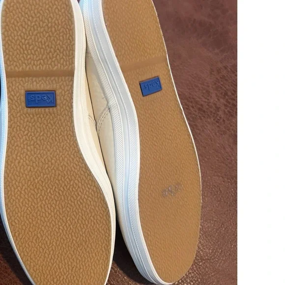 NWOT Women's Keds x Kate Spade NY Champion Cream Tumbled Leather Shoe Sz 9 - Picture 9 of 9